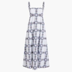 Hill House Home The Rowena Dress - Marseille Geo Cotton Sateen Size SMarseille G